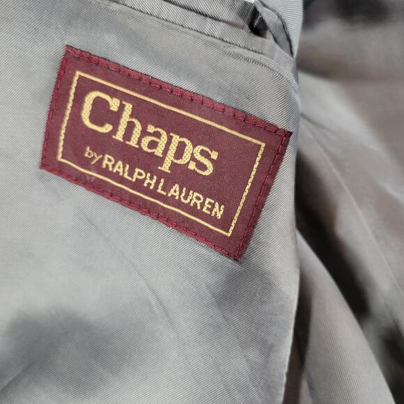 VTG Chaps Ralph Lauren Ranger 1998 Jacket Mens 46R Gray Wool Cashmere Blend - Picture 2 of 15